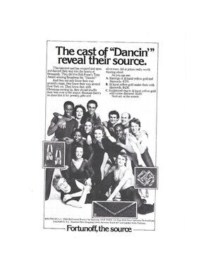 Print Ad Cast Dancin Jewelry Gifts Fortunoff Broadway 1970s Vintage AD Bob Fosse